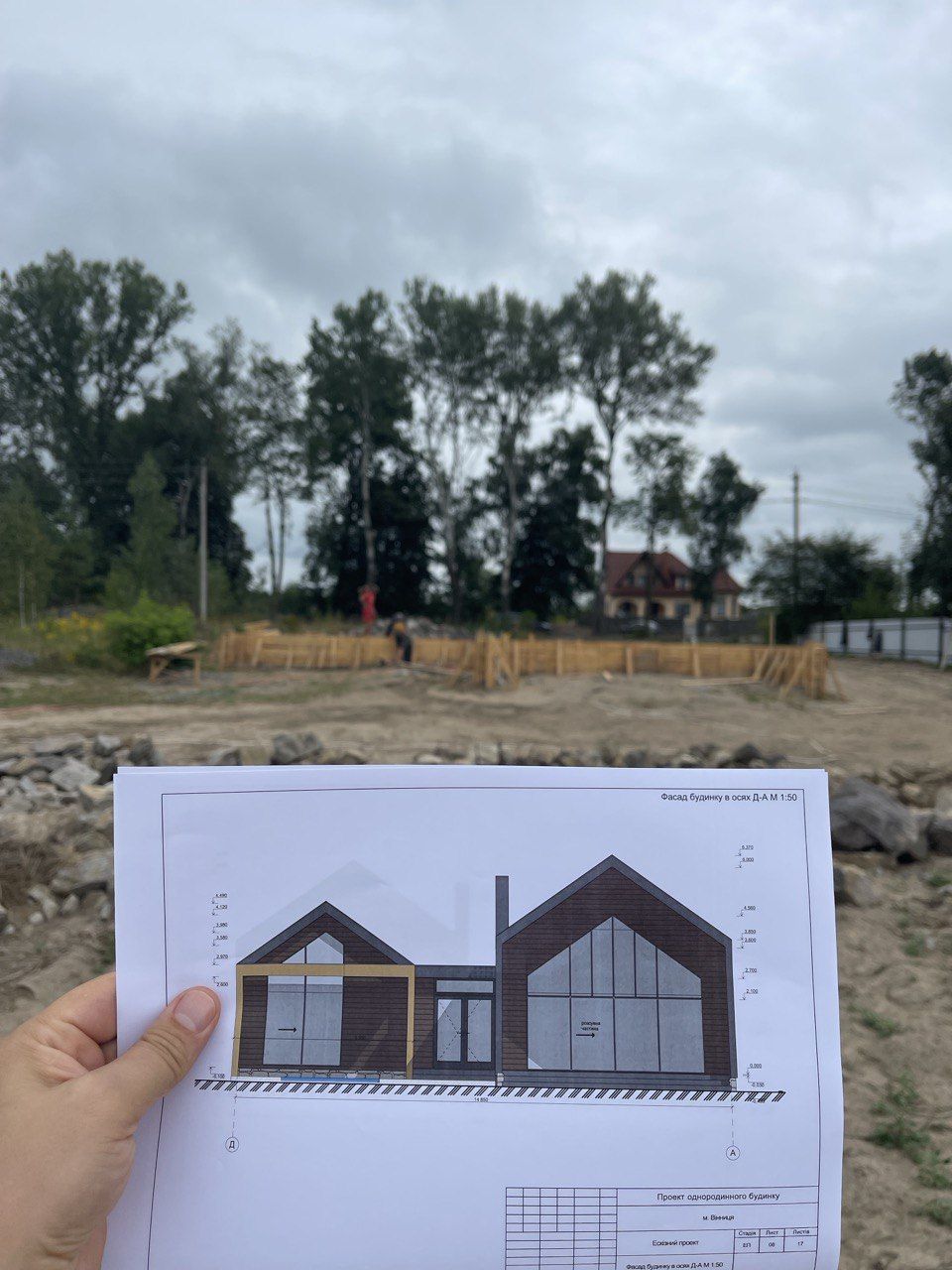 Фундамент і креслення фасаду